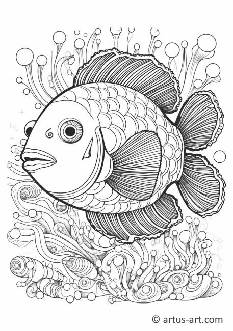 Pagina da colorare di pesci pagliaccio